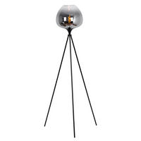 LED STEHLEUCHTE Metall Schwarz - Schwarz, Glas (65/65/145cm) - Globo Lighting