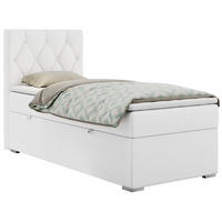 BOXBETT ALDA 90/200 Weiß Kunstleder - H4 - Links Seite - Weiß, Holz/Textil (90/200cm) - MKS
