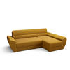 ECKSOFA L REBI L3 Poso 01 Rechts mit Schlaffunktion, Senfton - Gelb, Textil (251/140cm)