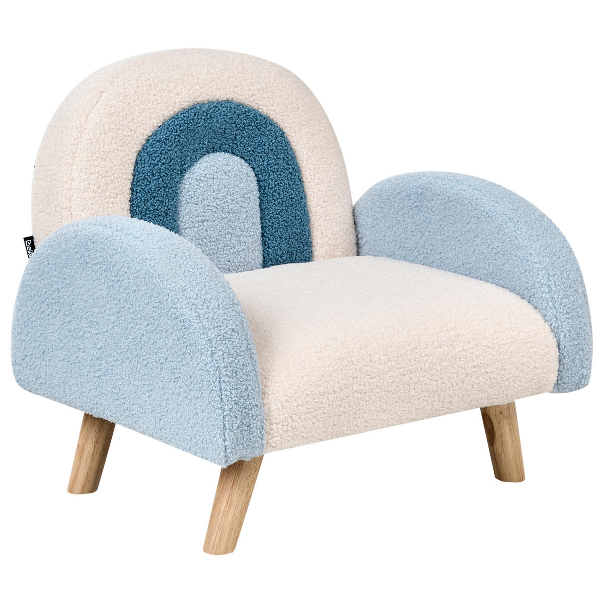 FOTOLIU PENTRU COPII Regenbogen bouclé albastru deschis Ombo - alb, material textil (52/46/46cm) - Beliani