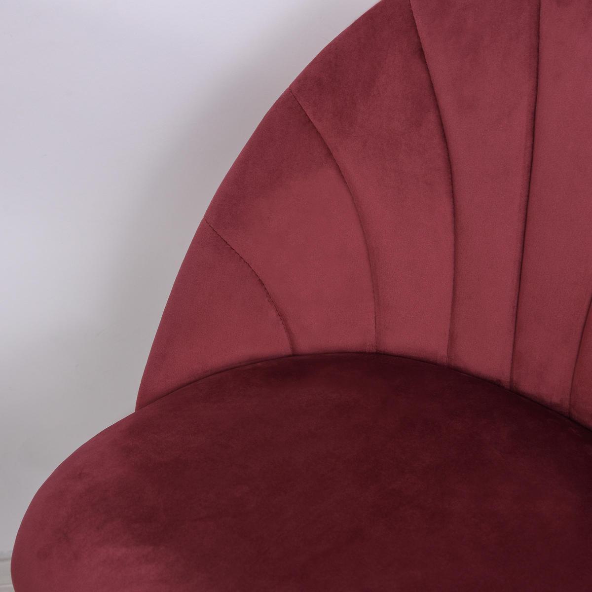 ESSZIMMERSTÜHLE 2er-Set DE-13181 Muscheldesign & Velours Bordeaux - Bordeaux, Metall (54/79/52cm) - ComfortXL