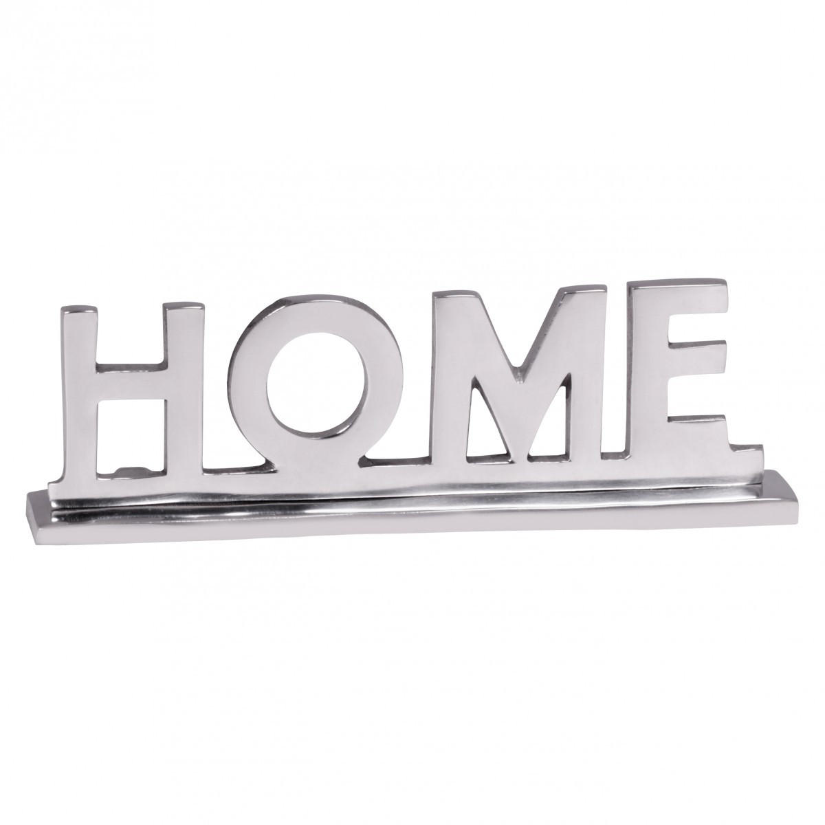 WOHNACCESSOIRE Schriftzug aus Aluminium, 22 cm Silberdeko für Tisch und Regal - Silberfarben, Metall (22/4/7cm) - KADIMA DESIGN