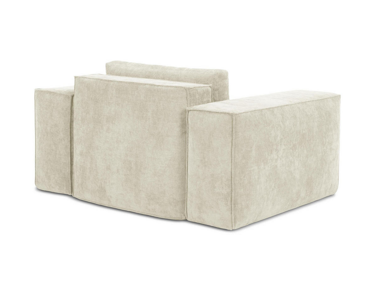 SCHLAFSESSEL Chenille Stoff Beige - Beige/Schwarz, Holzwerkstoff/Kunststoff (157/81/113cm) - Makamii