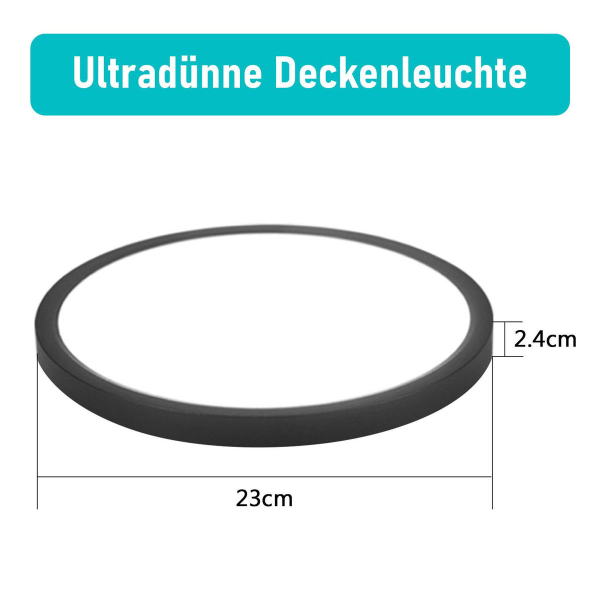 LED-DECKENLEUCHTE Macnab 22/22/2.5cm - Schwarz, Kunststoff (22/22/2.5cm) - Nettlife