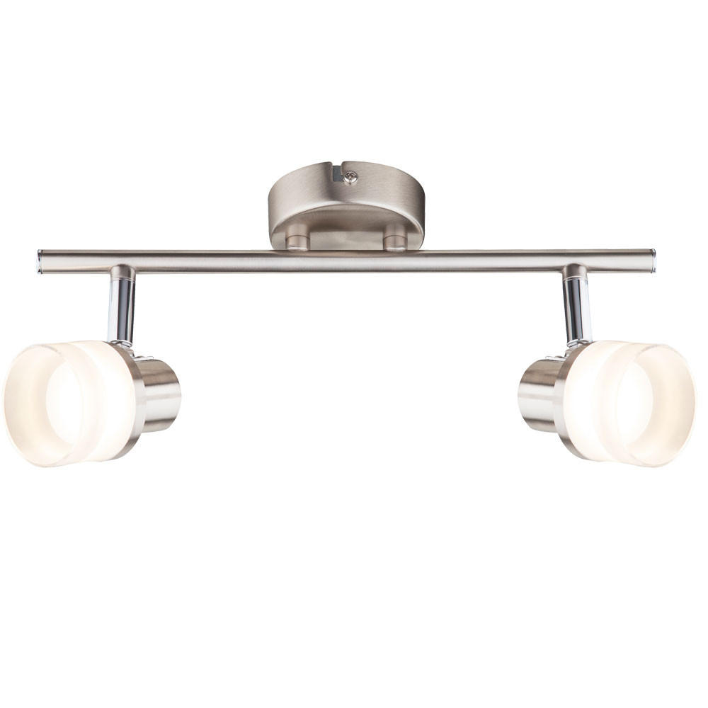 LED DECKENLEUCHTE Chrom Silber matt - Silberfarben, Metall (31.5/8/13.9cm) - Globo Lighting