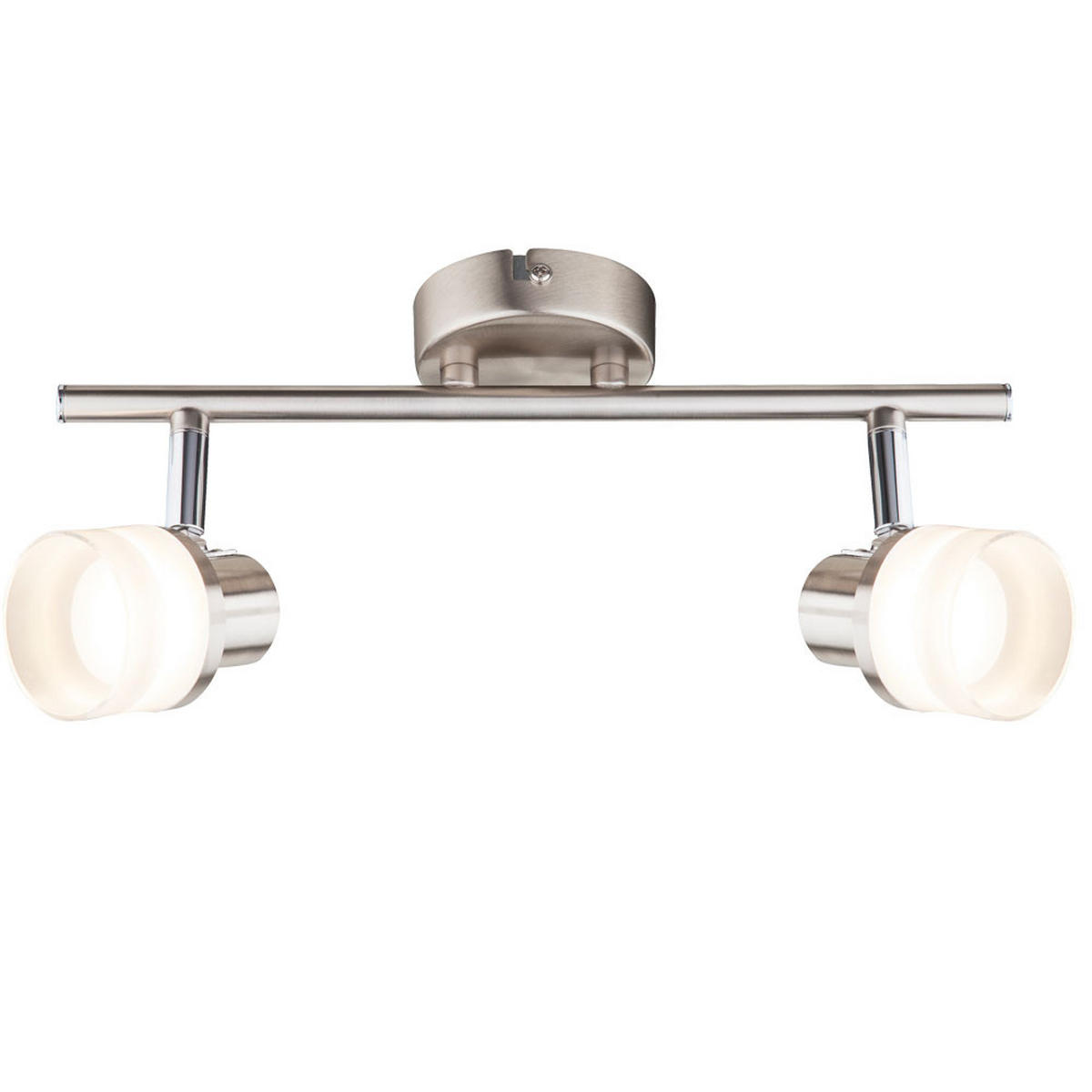 LED DECKENLEUCHTE Chrom Silber matt - Silberfarben, Metall (31.5/8/13.9cm) - Globo Lighting