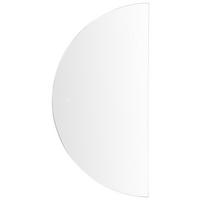 BADSPIEGEL mit LED-Beleuchtung halbrund 60/120 cm Loue - Silberfarben, Glas (60/120/4cm) - Beliani