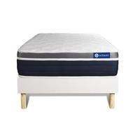 BETT Actimemo confort Memory-Schaum 90 x 200 cm h2 - Kit Bettgestell Weiß - Beige/Weiß, Karton/Holz (90/200cm) - ACTISOM