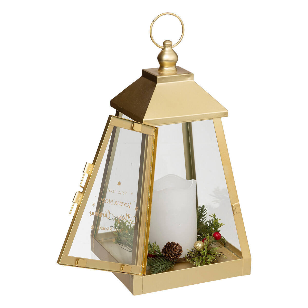 LATERNE LED Metall 32/17 cm - Goldfarben, Metall (17/32/17cm) - Atmosphera Createur d´interieur