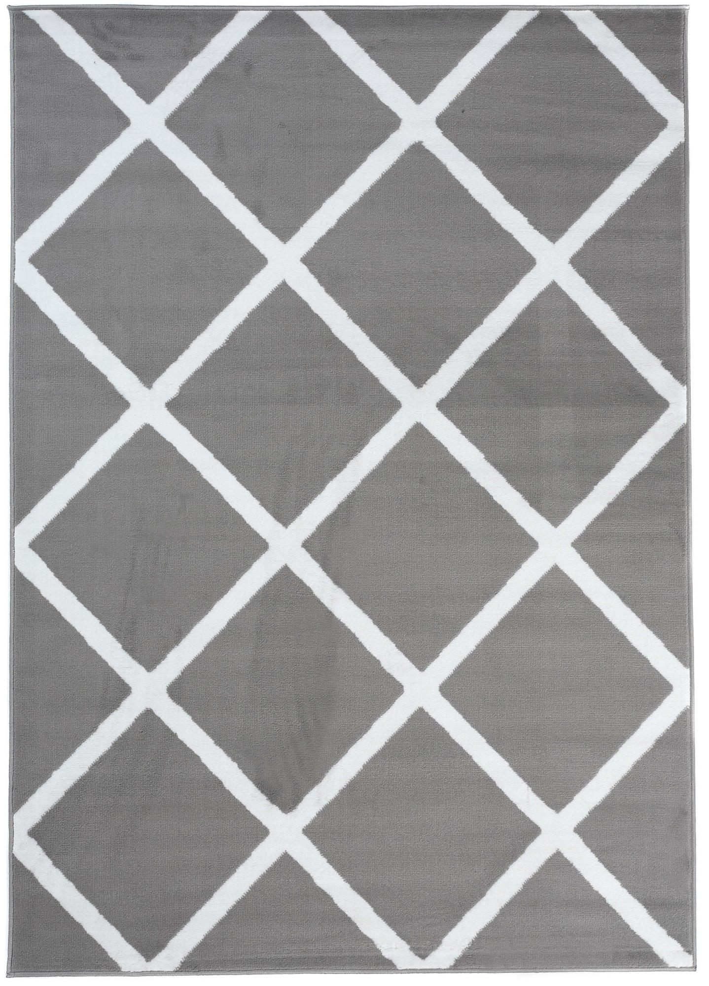 TEPPICH LUXURY Grau Geometrisch Karo Diamant 200/300 cm - Grau, Textil (200/300cm) - Tapiso