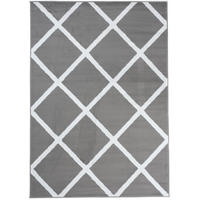 TEPPICH LUXURY Grau Geometrisch Karo Diamant 200/300 cm - Grau, Textil (200/300cm) - Tapiso