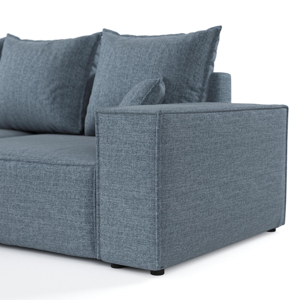ROHOVÁ SEDAČKA SENSO, textil, Modrošedá - černá/šedohnědá, dřevo/kompozitní dřevo (255/148cm) - AltaBeds