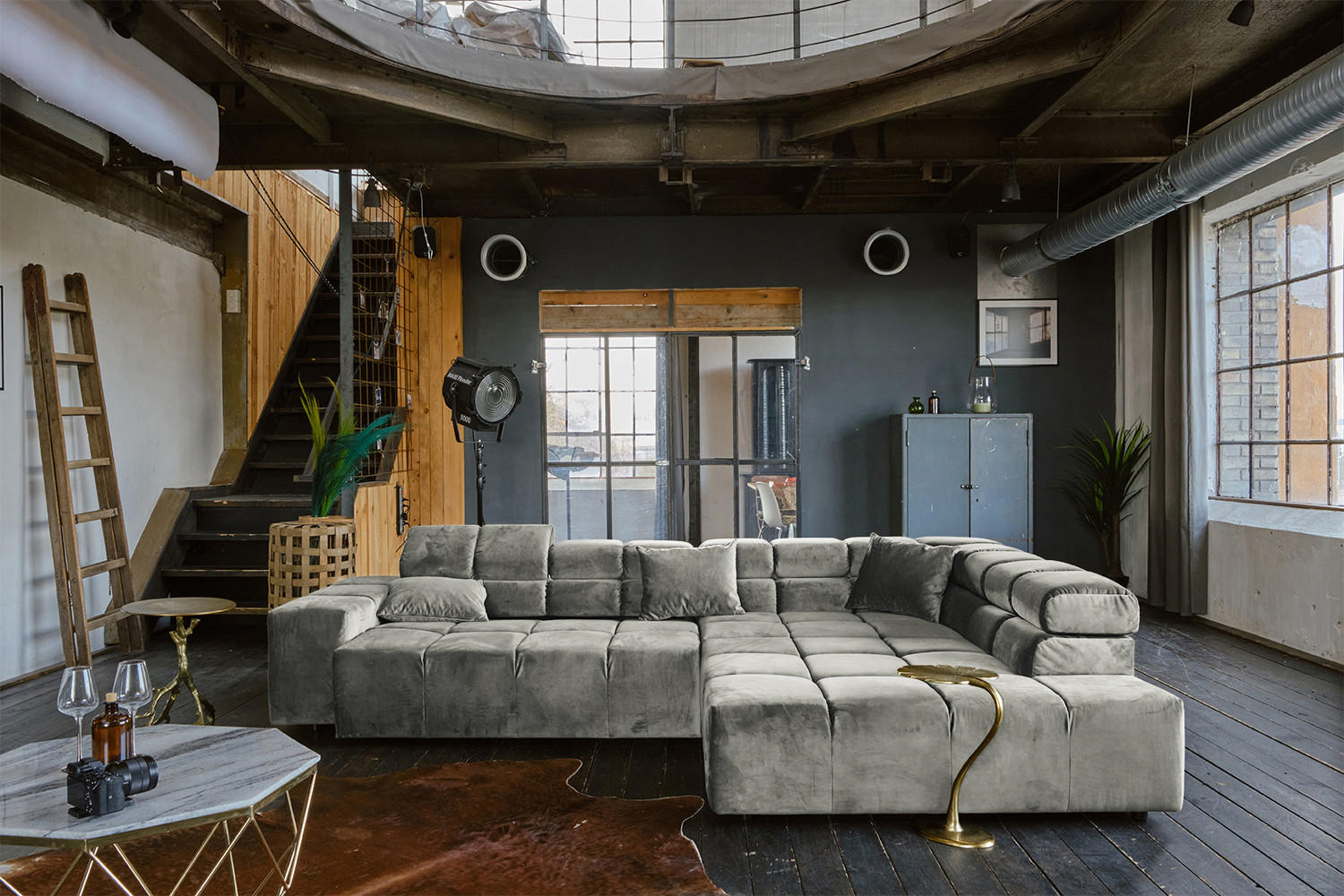 ECKSOFA MIT MOTORISCHEM SITZVORZUG NEVADA Silber Velvet - Silberfarben/Schwarz, Textil (319/215cm) - KAWOLA