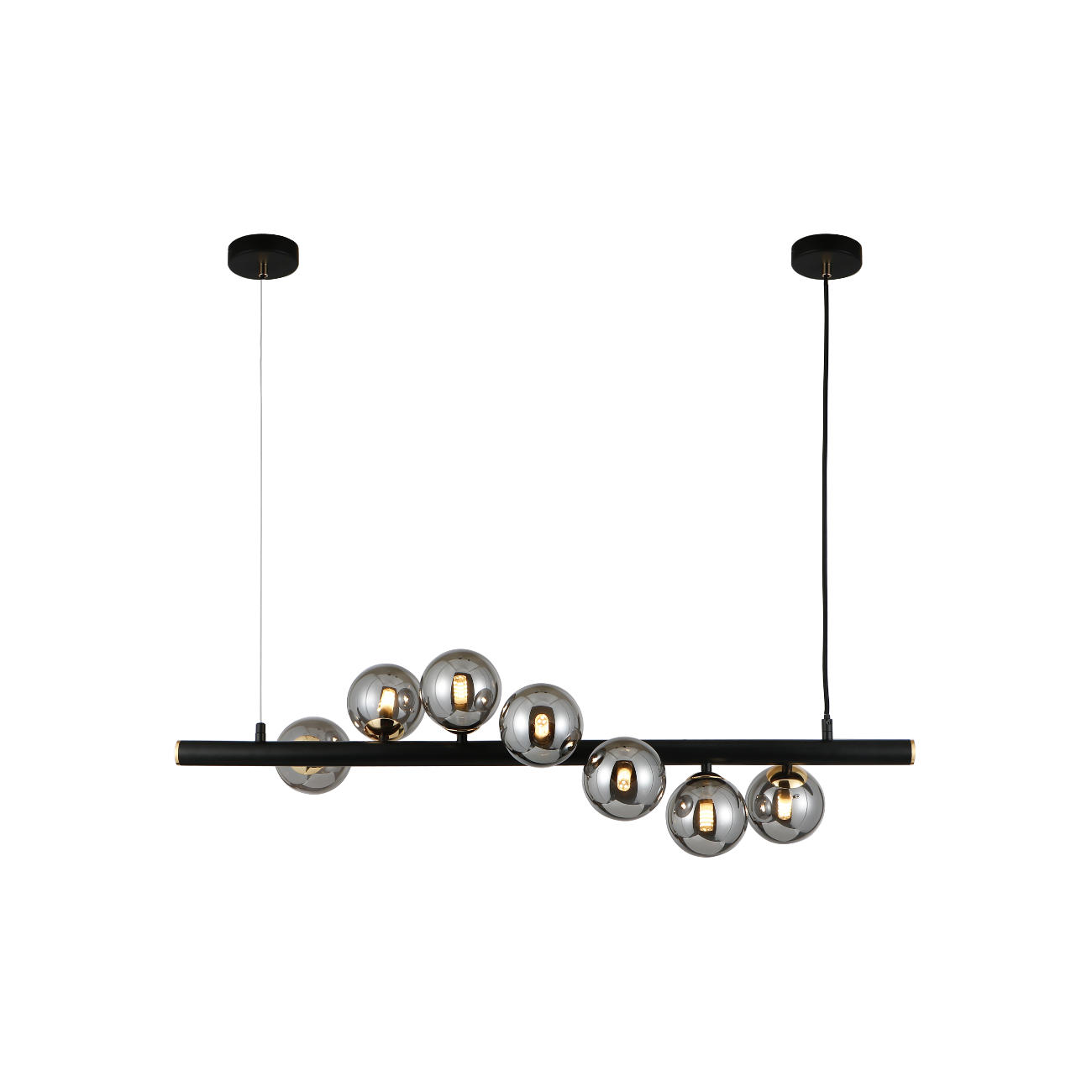 HÄNGELEUCHTE Nizzalo, Rauchgrau, 90cm - Grau, Glas (90/27/27cm) - KOSILUM