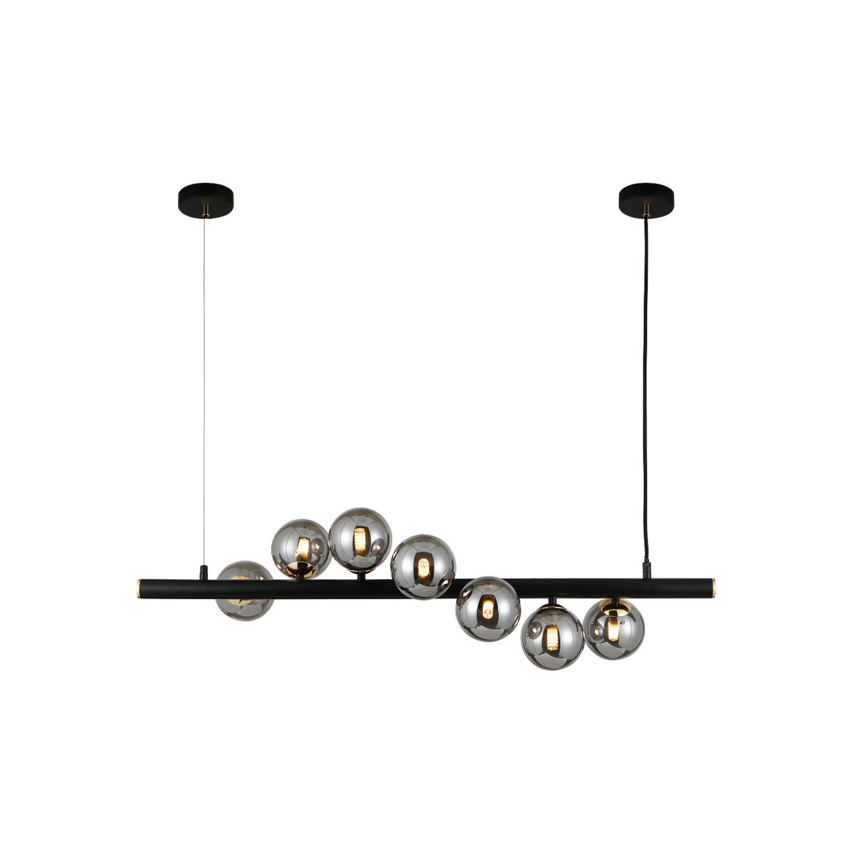 HÄNGELEUCHTE Nizzalo, Rauchgrau, 90cm - Grau, Glas (90/27/27cm) - KOSILUM