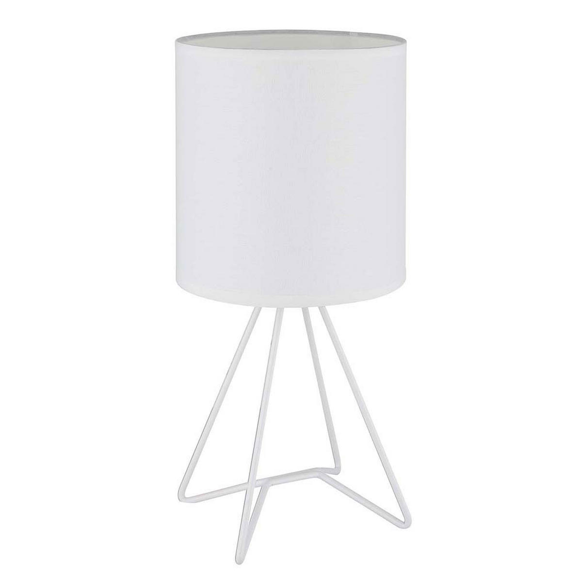 TISCHLEUCHTE Tamian Weiß Textil - Weiß, Metall (16/16/34.5cm) - Globo Lighting