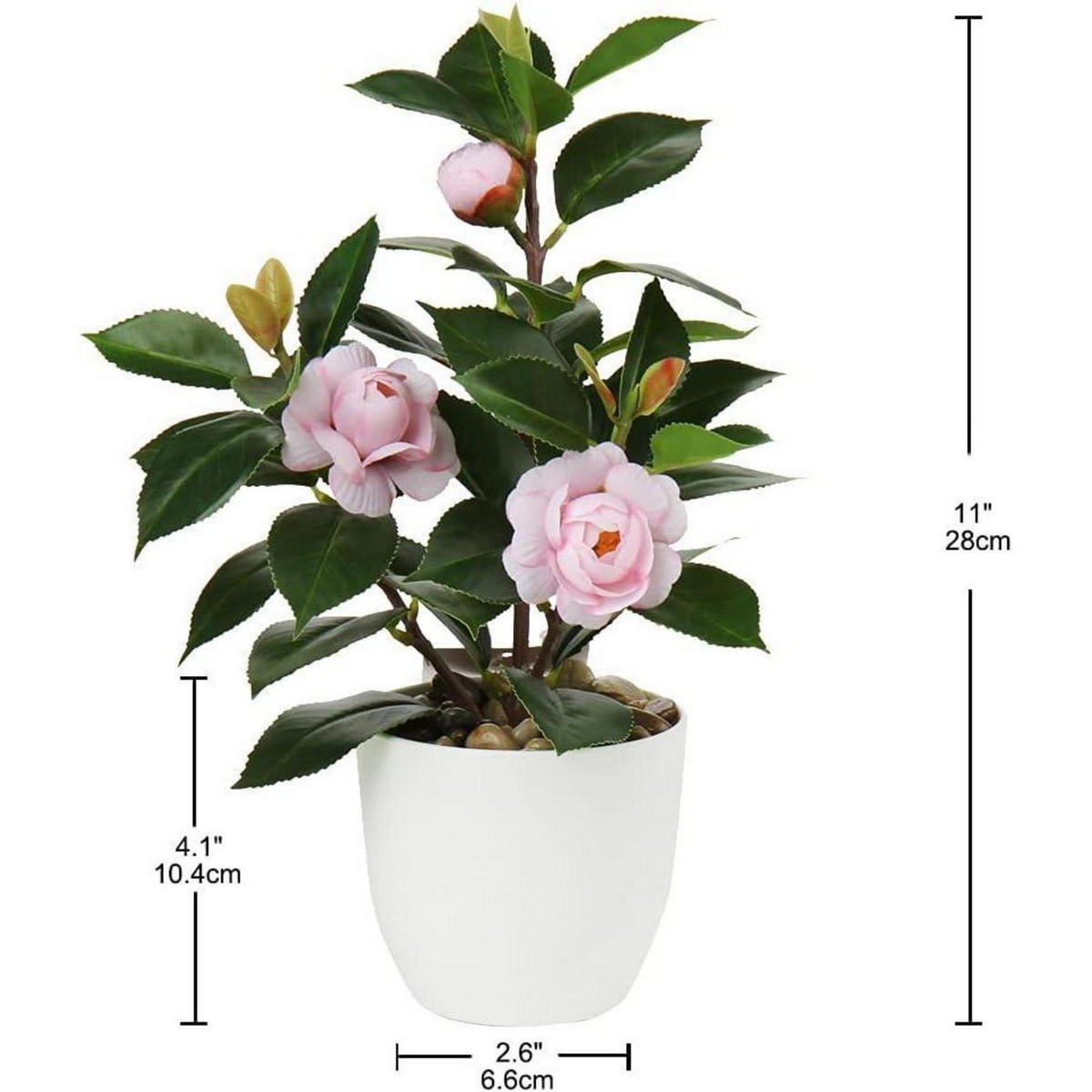 KÜNSTLICHE Pflanze Kamelie Rosa 28 cm - Rosa, Kunststoff (28cm)