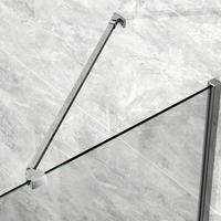 STABILISIERUNGSSTANGE 50 cm für Duschwand aus Aluminium 6–8 mm mit 180°-Gelenk - Chromfarben, Metall (4.2/50cm) - S'AFIELINA