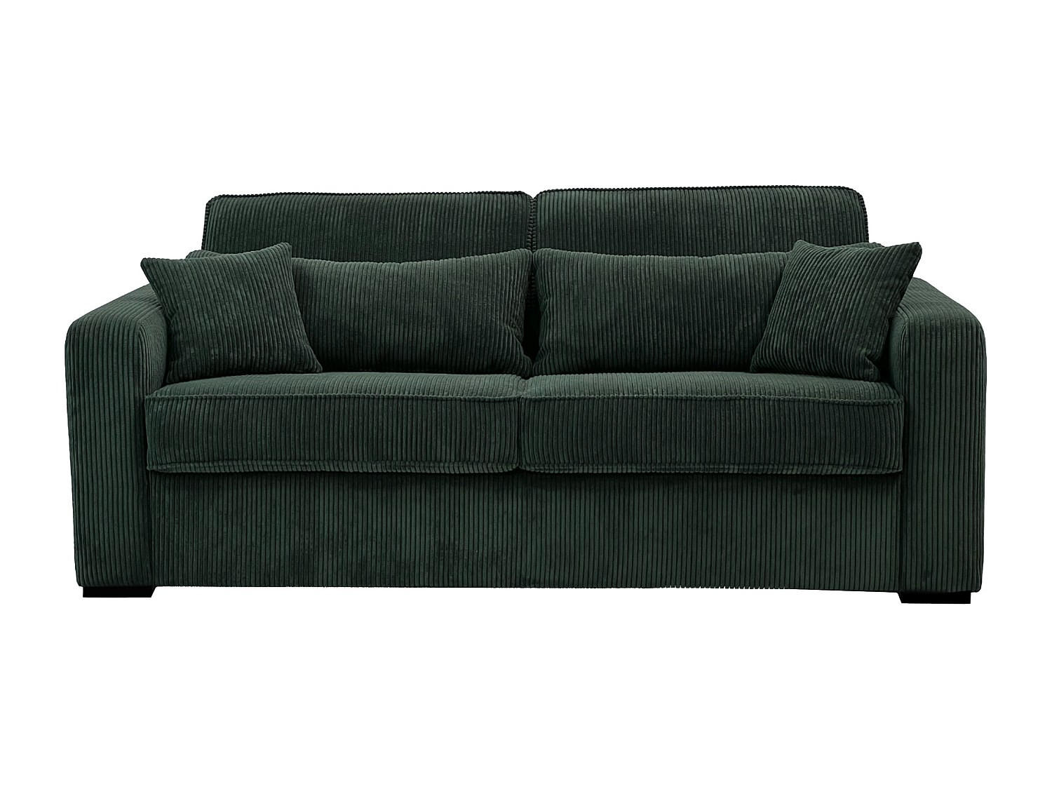 SCHLAFSOFA - 4 Personen - Samt, Stoff - Grün - - Grün, Textil (214/90/208cm) - Vente-Unique