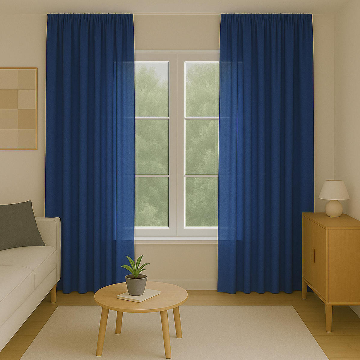 GARDINE Universalband "blickdicht" 2er Pack Blau 140x145 cm - Blau, Textil (140/145cm) - Bestlivings