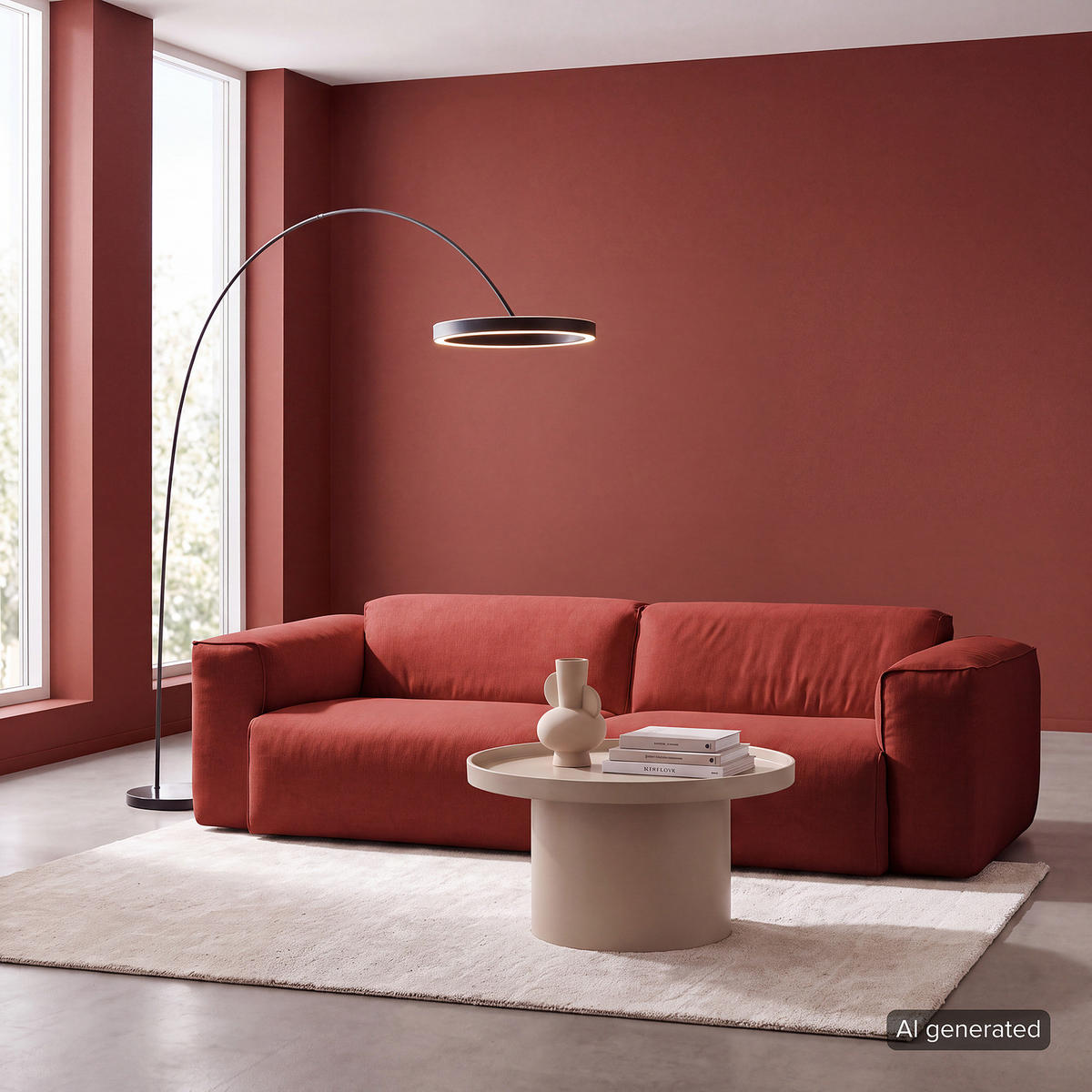 3-SITZER SOFA - Rot/Schwarz, Kunststoff/Textil (251/71/102cm) - home24