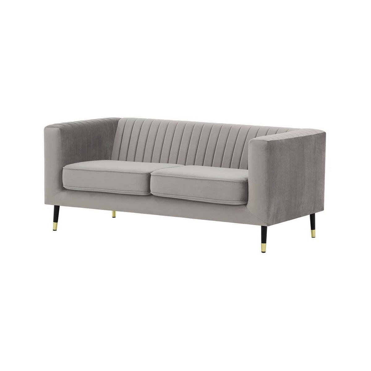 ZWEISITZER-SOFA Slender-Velluto 15 - Hellgrau, Holz/Textil (170/71/83cm) - SLF24