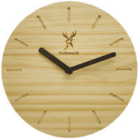 WANDUHR Holz Designer OLDENBURG Loft Wand Uhr, beige - Beige/Braun, Holz (25/25/2.2cm) - Holzwerk