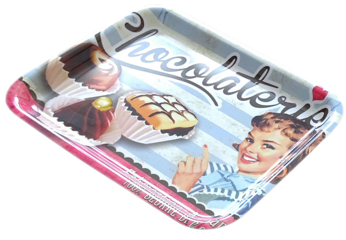 TABLETT Schokolade, rechteckige Melamin Serviertablett 31x23 cm - Dunkelbraun, Kunststoff (23/2/31cm) - Lashuma