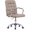 DREHSTUHL Stoff taupe - Taupe/Chromfarben, Textil/Metall (56/93/60cm) - CLP