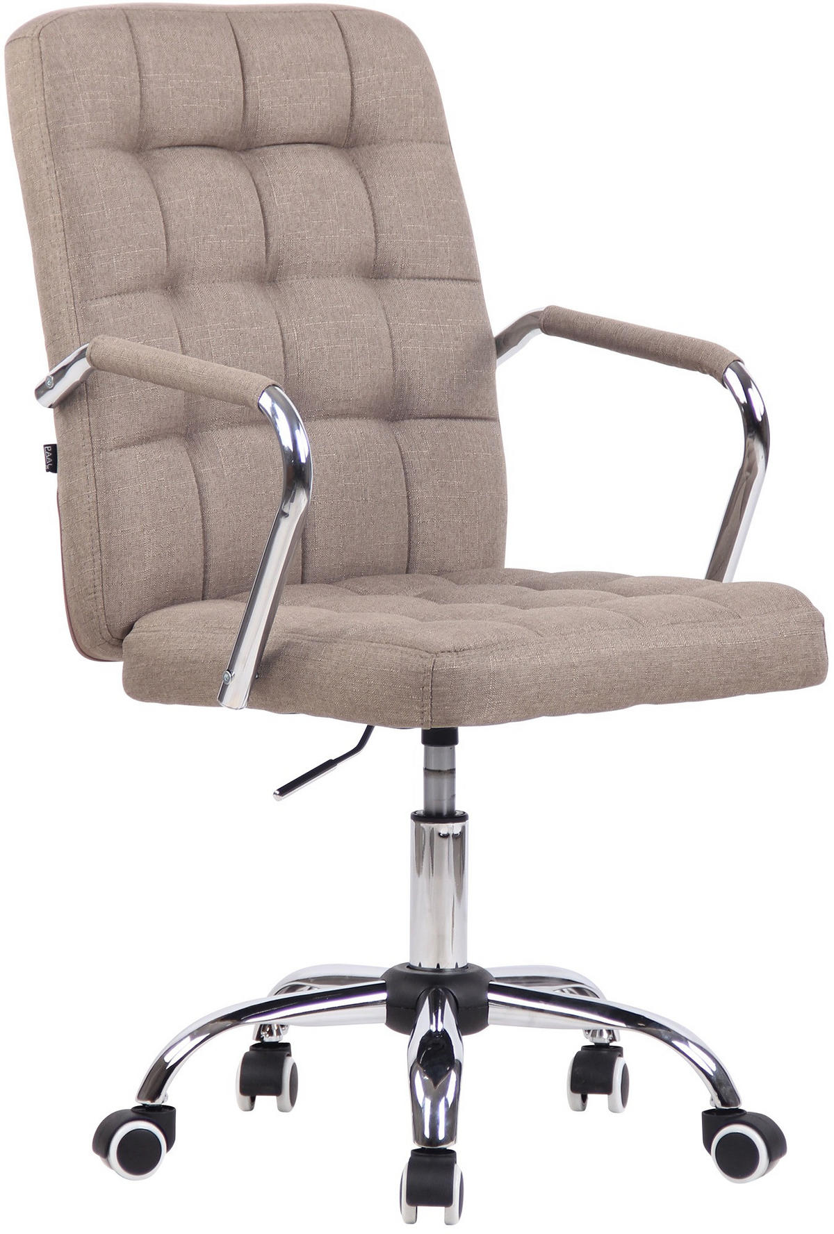 DREHSTUHL Stoff taupe - Taupe/Chromfarben, Textil/Metall (56/93/60cm) - CLP