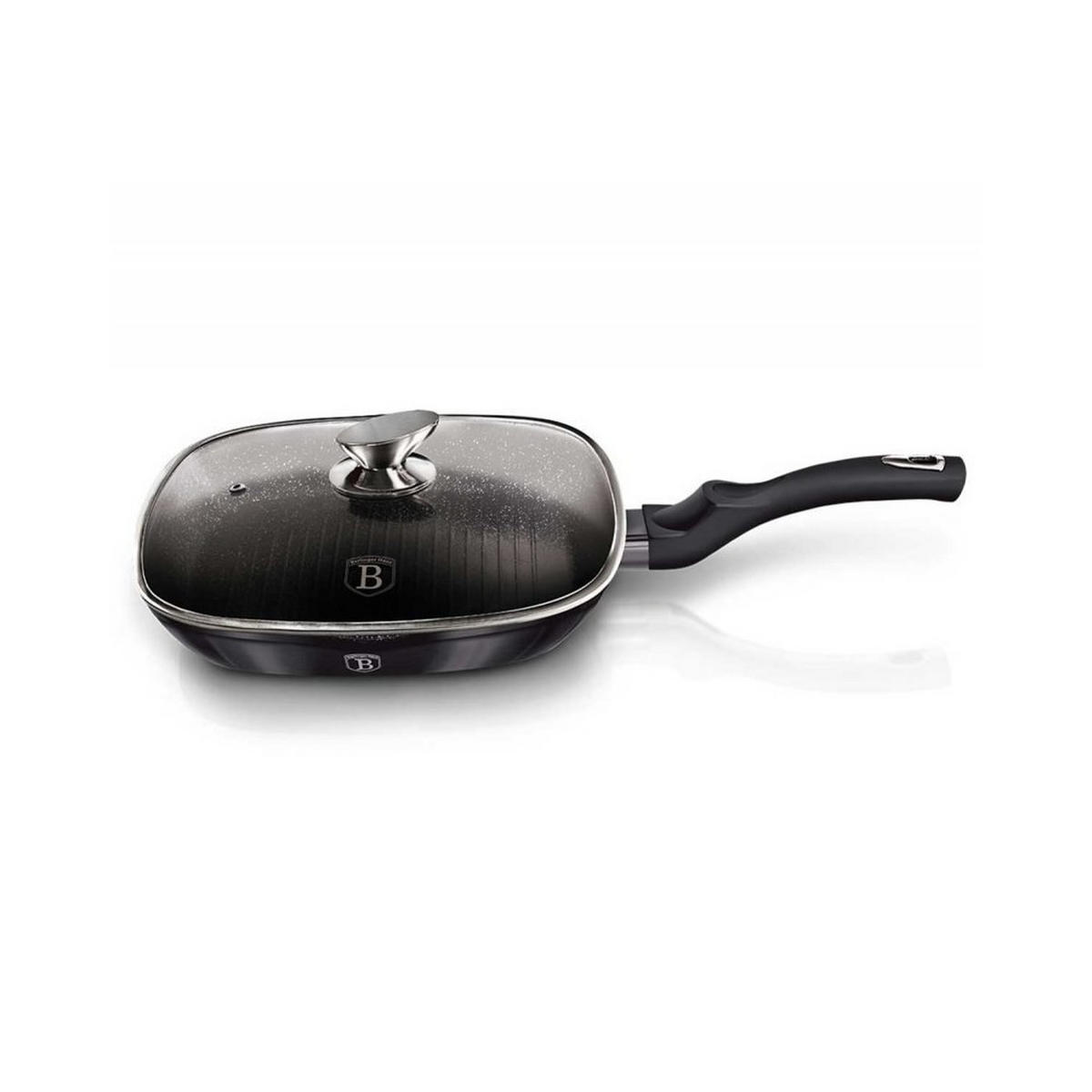 GRILLPFANNE Graphit 28/28/4.1 cm BH6909 - Graphitfarben, Glas (28cm) - Berlinger Haus