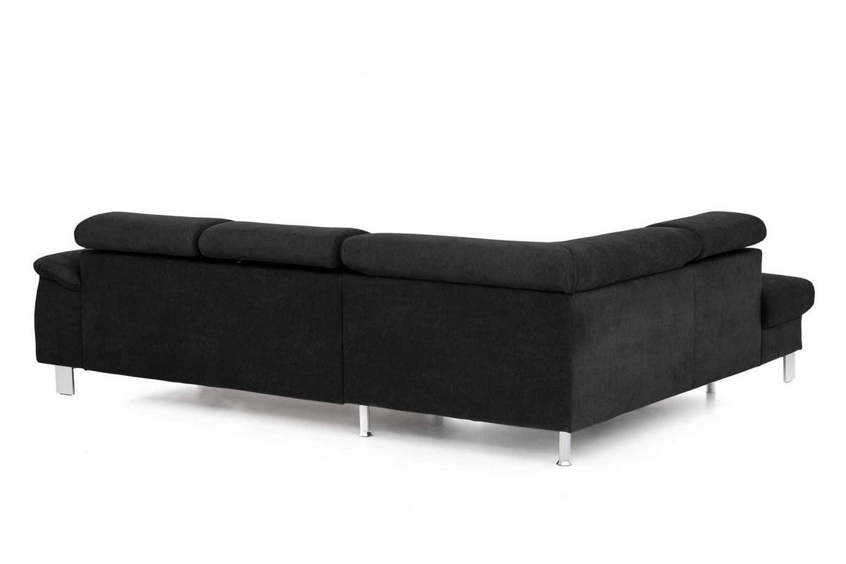 ECKSOFA mit Schlaffunktion und Bettkasten - Chromfarben/Schwarz, Holz/Textil (249/207cm) - Cotta