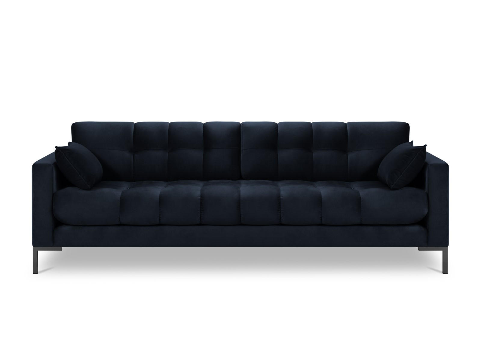 SOFA Mamaia aus Samt dunkelblau 4 Sitzplätze - Dunkelblau, Textil (92/75/217cm) - Micadoni