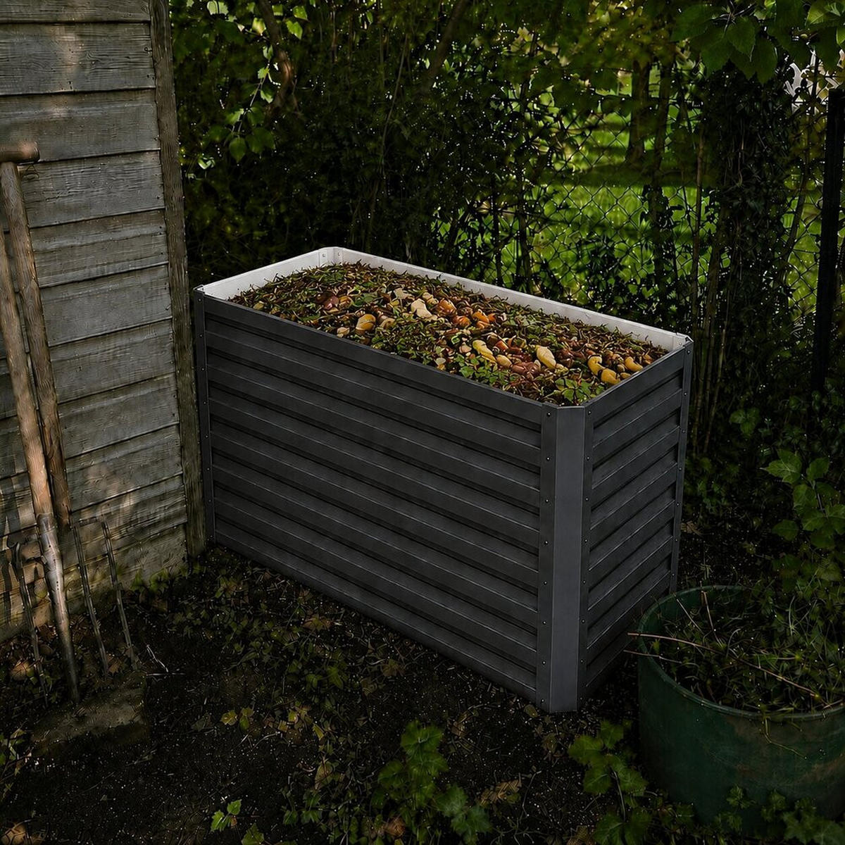 KOMPOSTER Garten, Anthrazit, 120 x 60 cm - Anthrazit, Metall (120/80/60cm) - Vicco