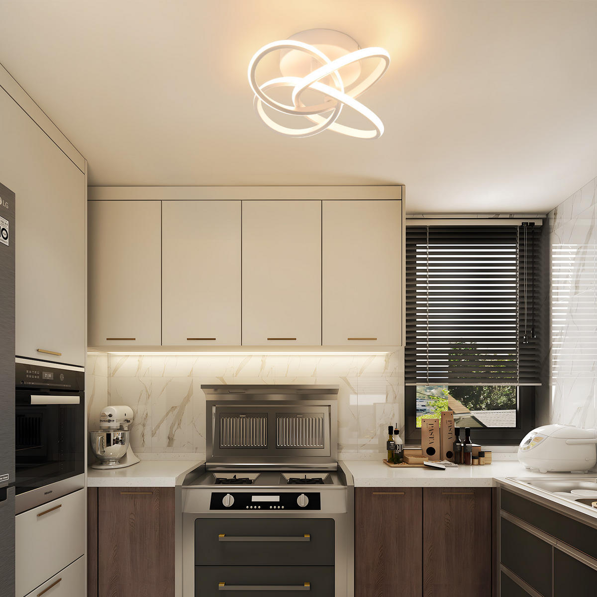 LED-DECKENLEUCHTE Linag 32/32/16 cm - Weiß, Metall (32/32/16cm) - ZMH