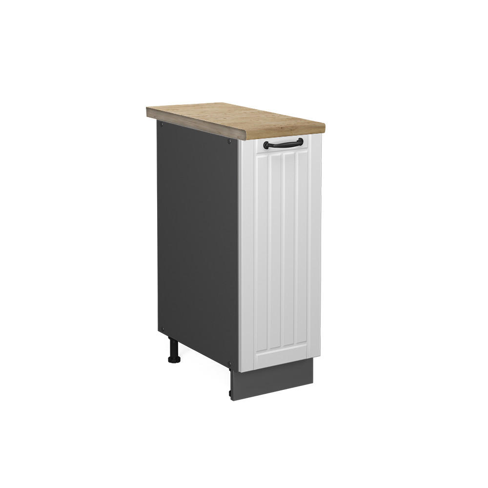APOTHEKERSCHRANK Fame-Line Weiß Landhaus 30 cm, AP Eiche - Anthrazit/Weiß, Holzwerkstoff (30/82/60cm) - Vicco