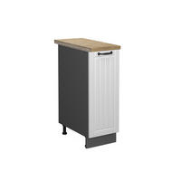 APOTHEKERSCHRANK Fame-Line Weiß Landhaus 30 cm, AP Eiche - Anthrazit/Creme, Holzwerkstoff (30/82/60cm) - Vicco