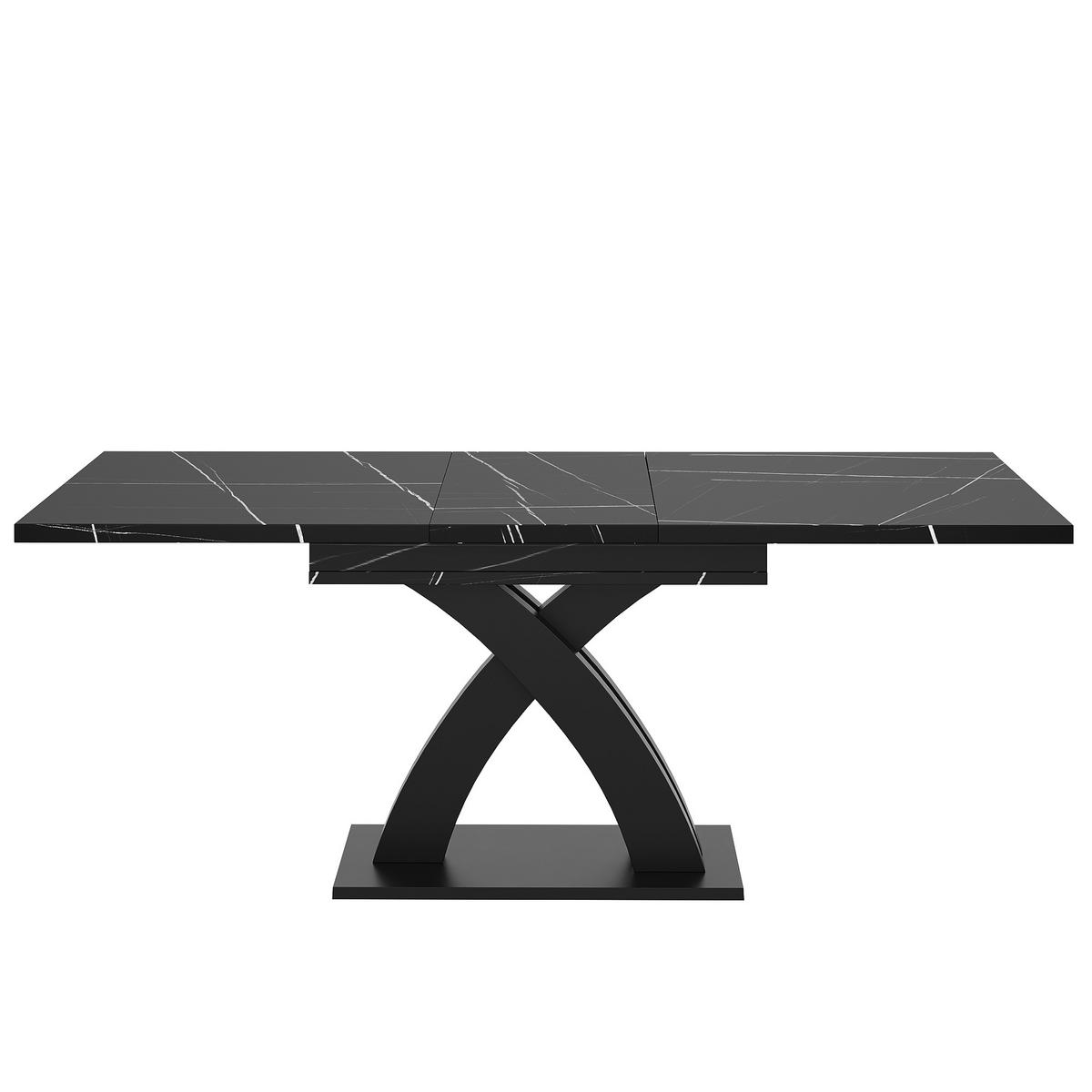 ESSTISCH ausziehbar 120-160 cm DE-39590 Schwarz - Schwarz, Holzwerkstoff (80/120/75cm) - ComfortXL