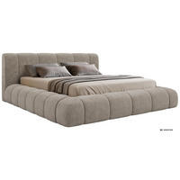 ČALÚNENÁ POSTEĽ NUBEA CLASSIC 140/200 - Sivobéžová Štruktúrovaná látka - bez matraca - čierna/béžová, textil/plast (140/200cm) - MKS