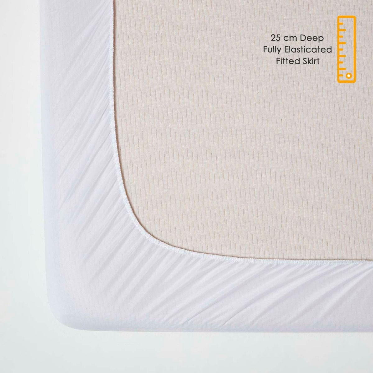 MATRATZENSCHONER 90/190 cm gesteppt mit Spannumrandung - Weiß, Textil (90/190cm) - Homescapes