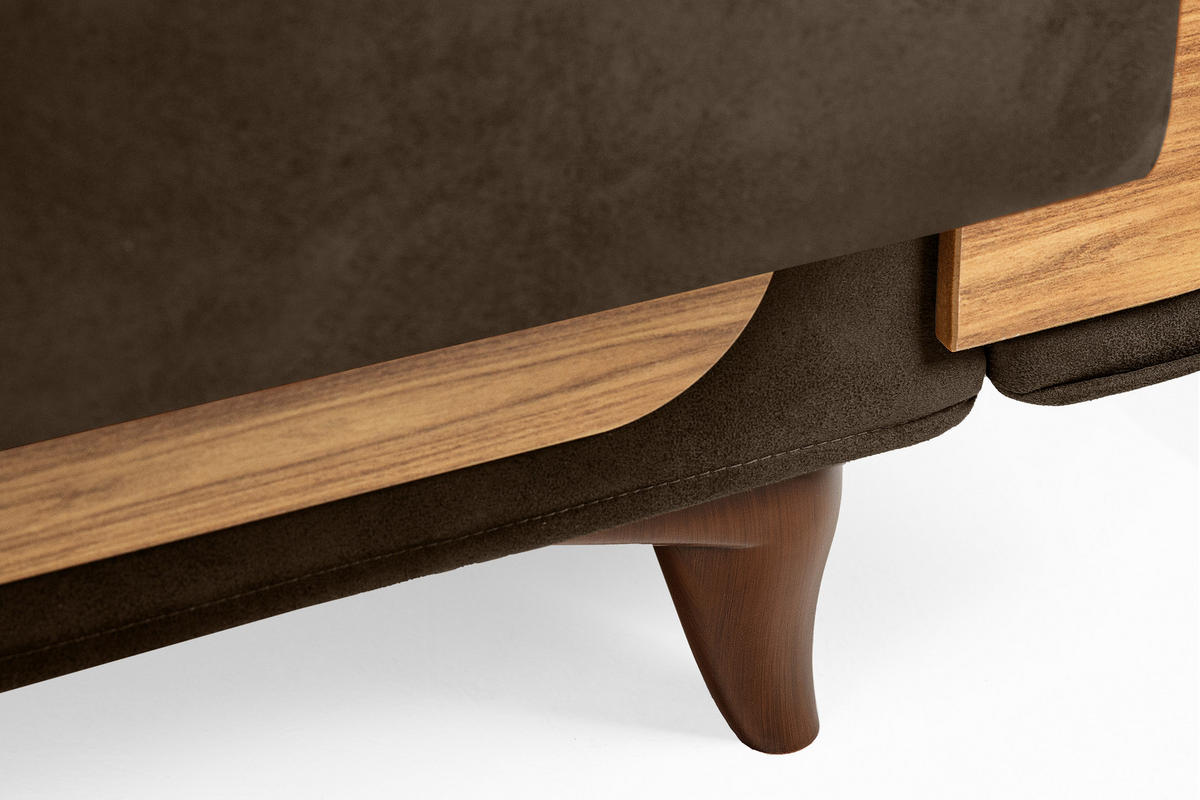3-SITZER-SCHLAFSOFA GUSTAVO II mit Armlehnen, Braun - Braun, Holz/Holzwerkstoff (230/98/98cm) - KONSIMO®