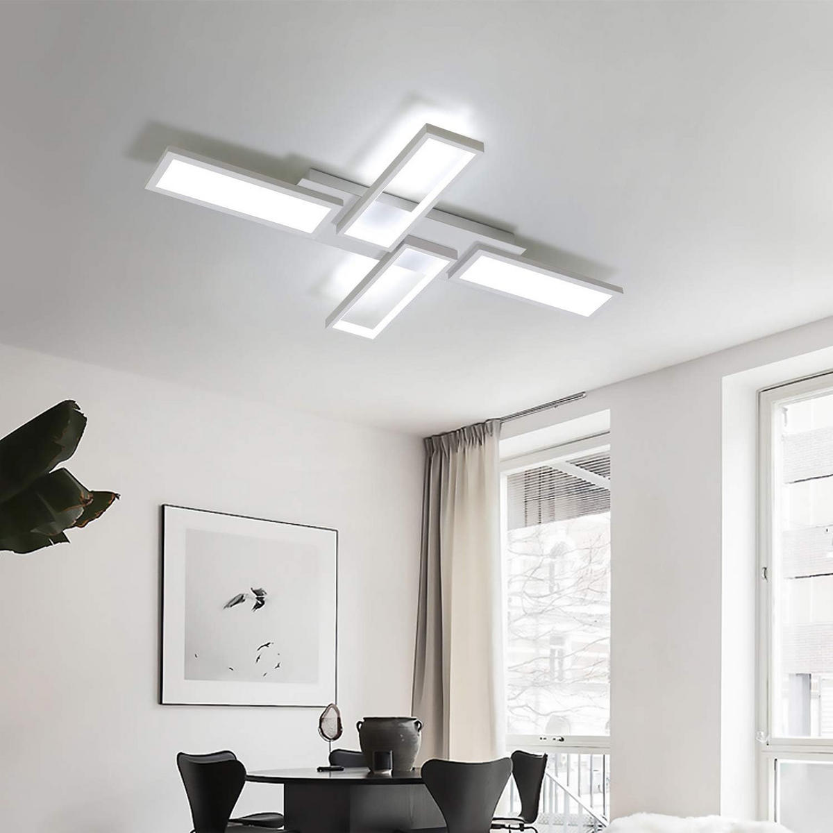 LED DECKENLEUCHTE Creglingen 82.7/54.5/5.6 - Weiß, Metall (82.7/54.5/5.6cm) - Nettlife