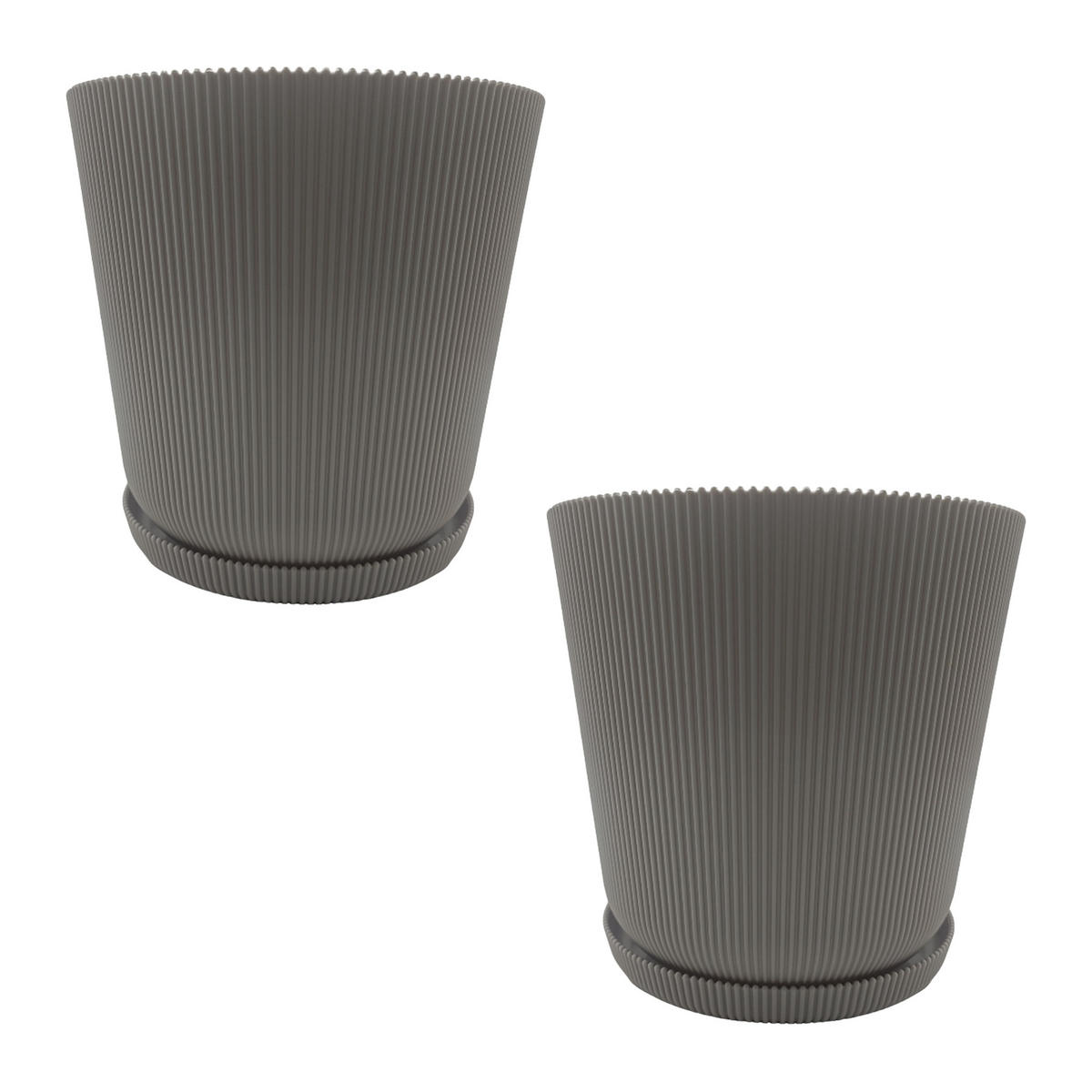 2XBLUMENTOPF - Silberfarben, Kunststoff (20cm) - Relaxdays