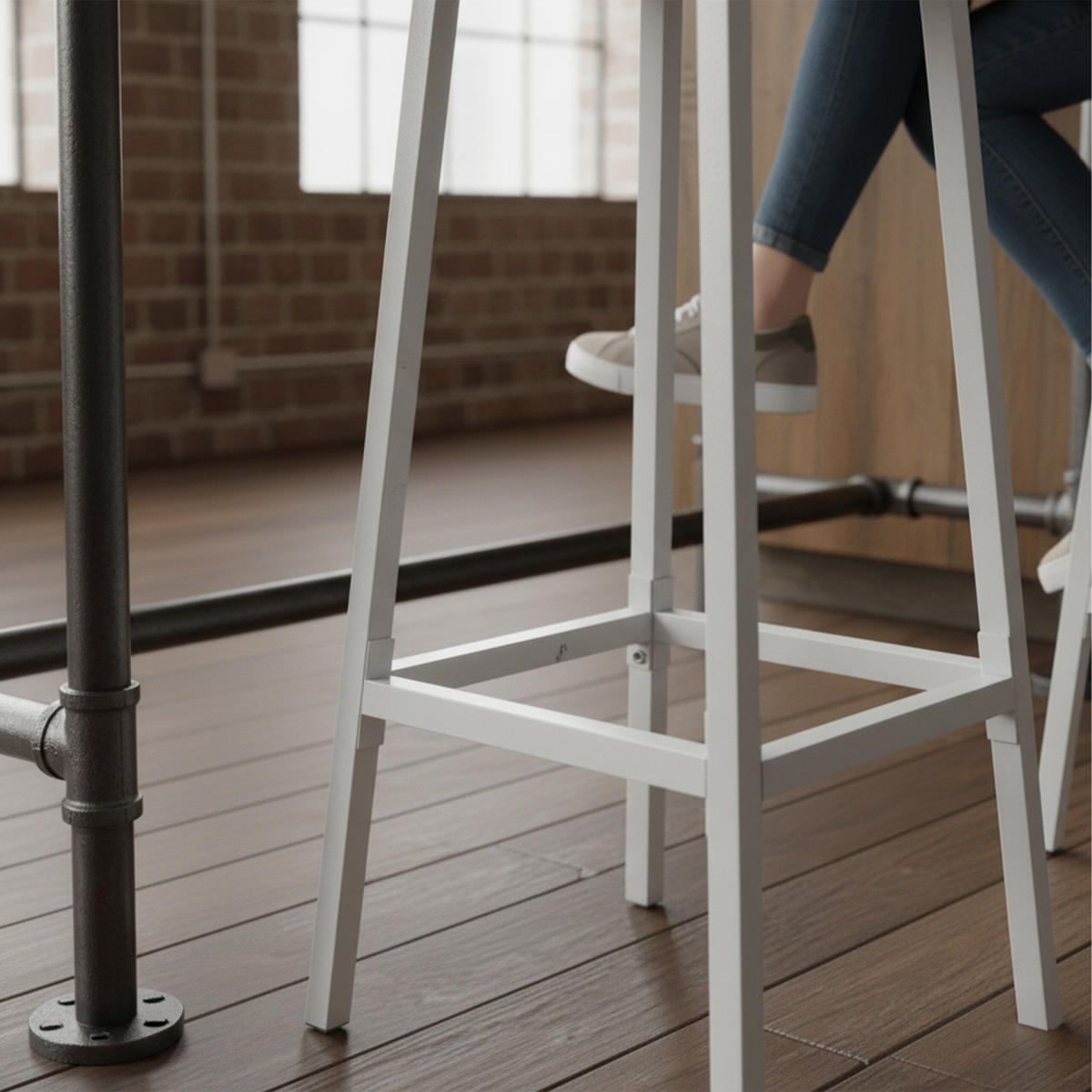 2XBARHOCKER - Multicolor/Naturfarben, Holzwerkstoff/Metall (32/65/32cm) - Relaxdays