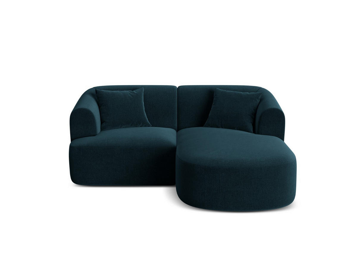 MODULARES-ECKSOFA rechts Campi aus Samt petrol 3 Sitzplätze - Petrol, Textil (156/180cm) - Cosmopolitan Design