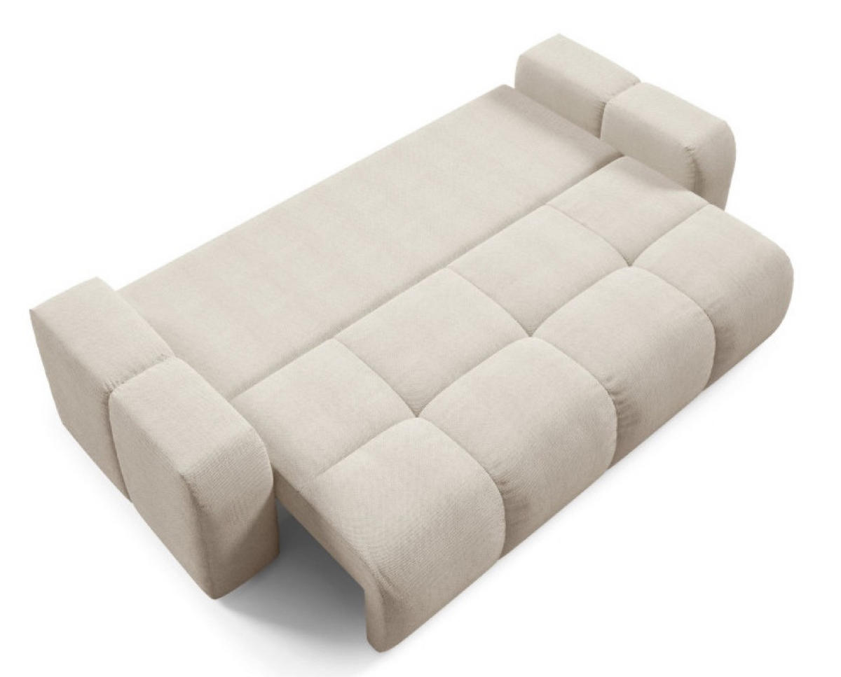 SOFA Beige SOHI Mit Schlaffunktion Und Bettkasten - Beige, Textil (259/90/99cm) - Sepro Meble
