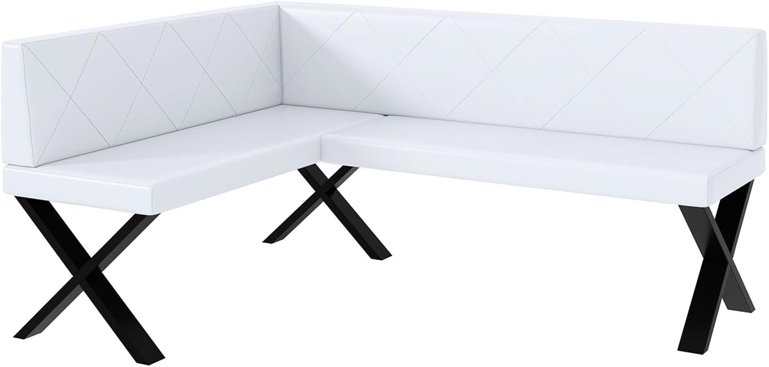 ECKBANK ERIC_X - Weiß, Leder (128/168cm) - Meblini
