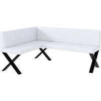 ECKBANK ERIC_X - Weiß, Leder (128/168cm) - Meblini
