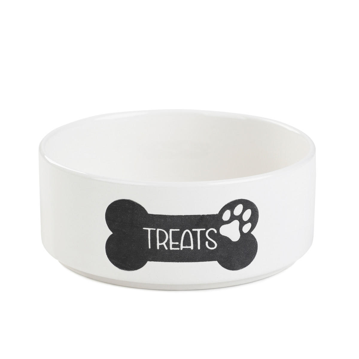 HUNDENAPF Treats 16/7 cm - Weiß, Keramik (16/16/7cm) - Homla