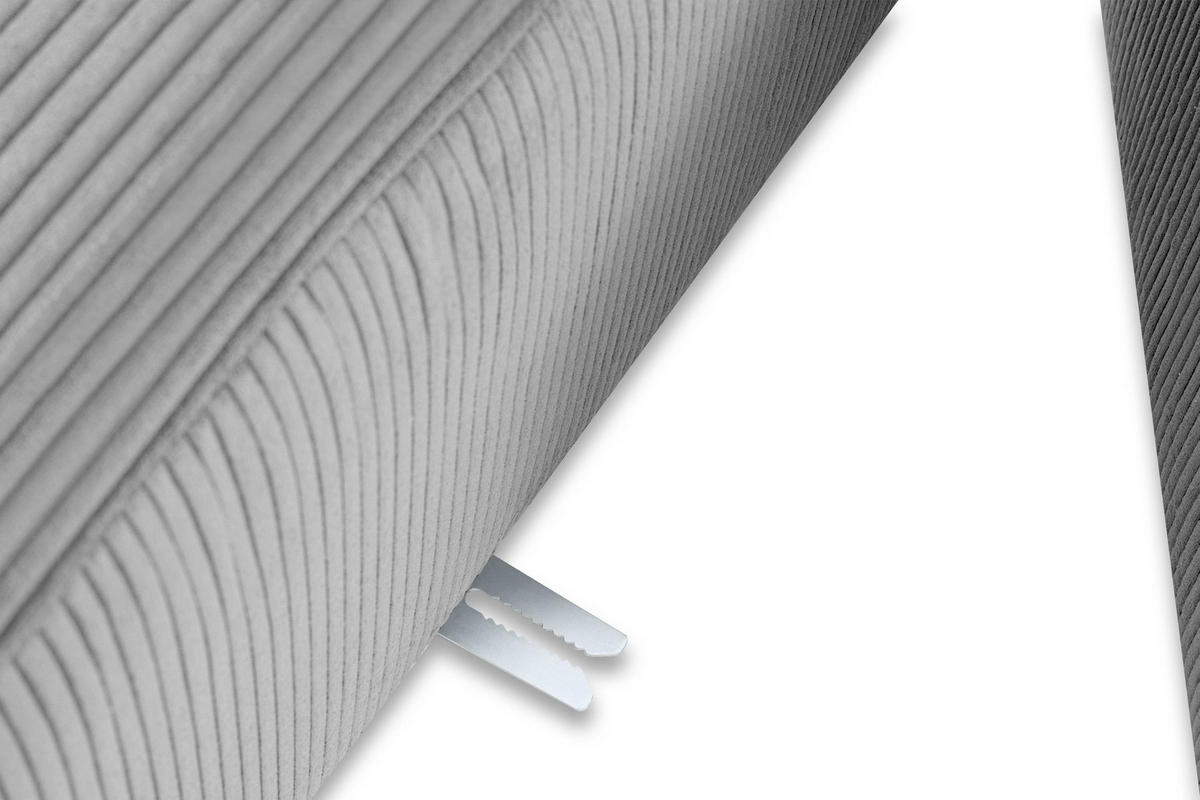 ECKMODULSOFA-LINKS BUFFO mit extrem weicher und bequemer Sitzfläche, Kordstoff, hellgrau - Hellgrau, Textil (297/180cm) - KONSIMO®